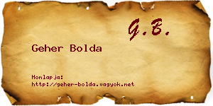 Geher Bolda névjegykártya